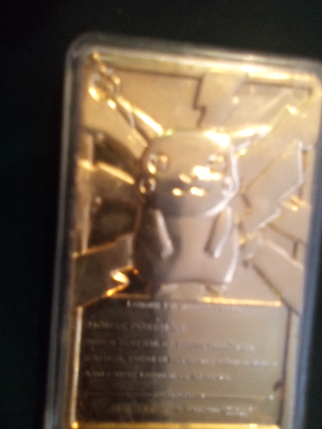 Gold Pikachu Pokémon Card Replica
