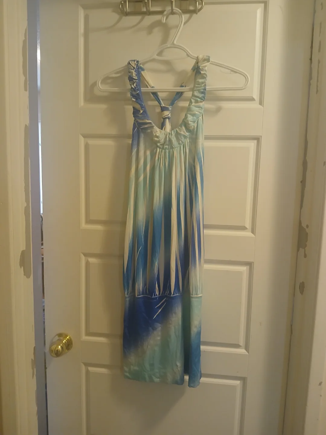 Blue and white summer dress thumbnail