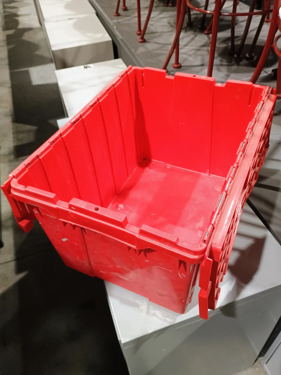 JUNE SALE! Large Red Plastic Storage / Shipping/ Moving Bins image indicator(2)