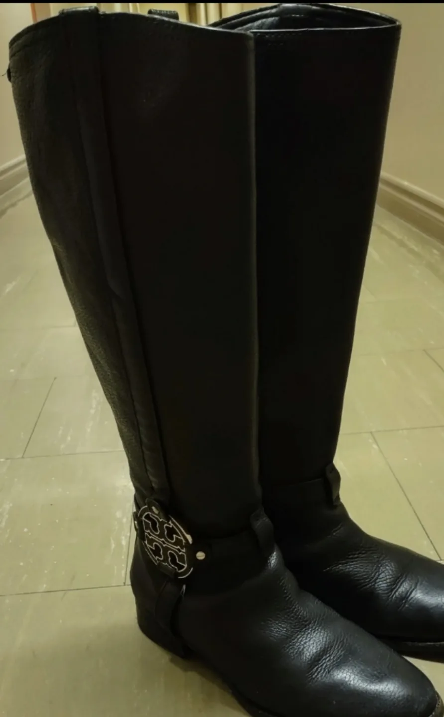 Tory Burch Black Leather Riding Boots image indicator(6)