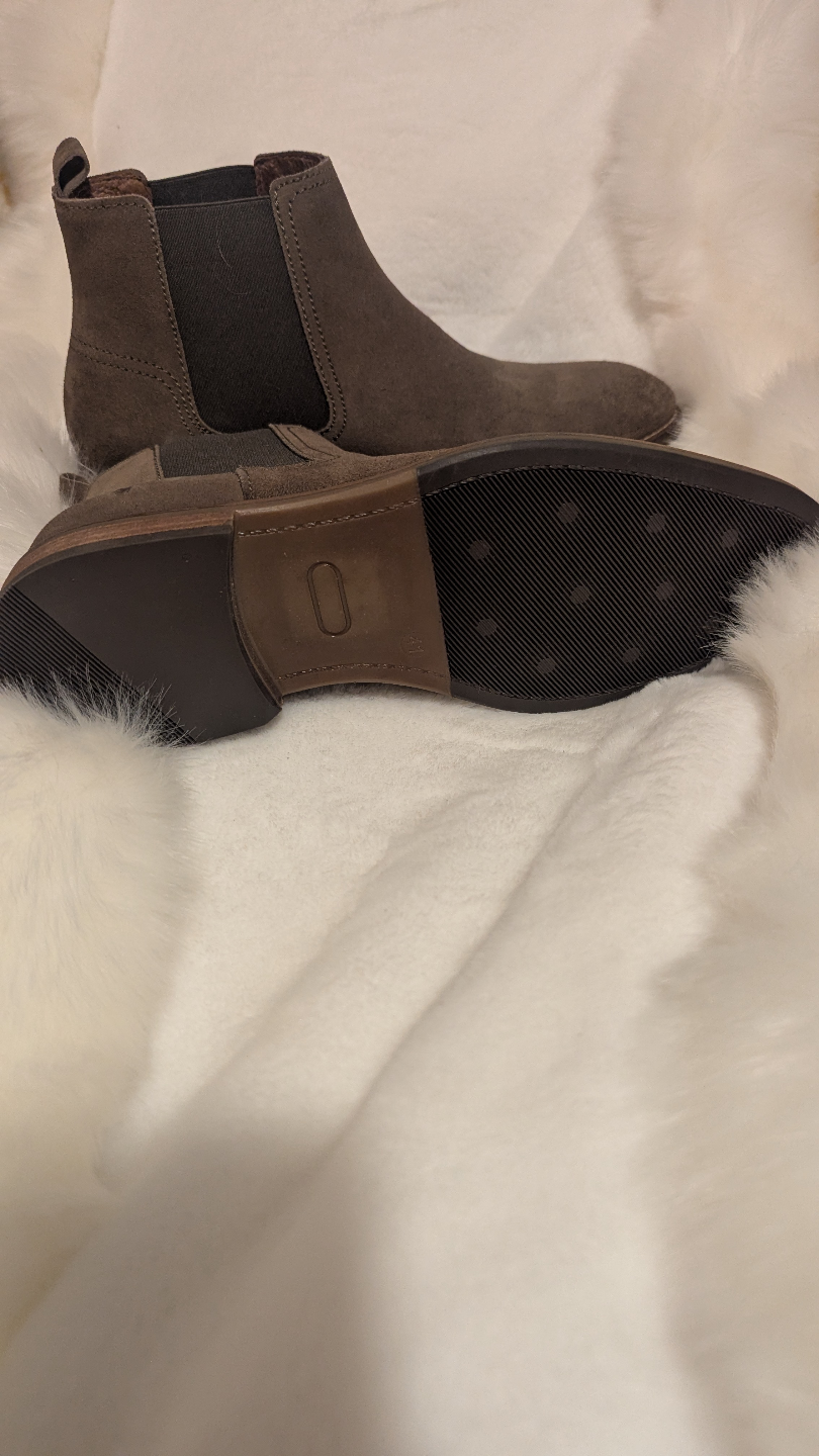 Brown-Grey suede ankle boots - photo 3