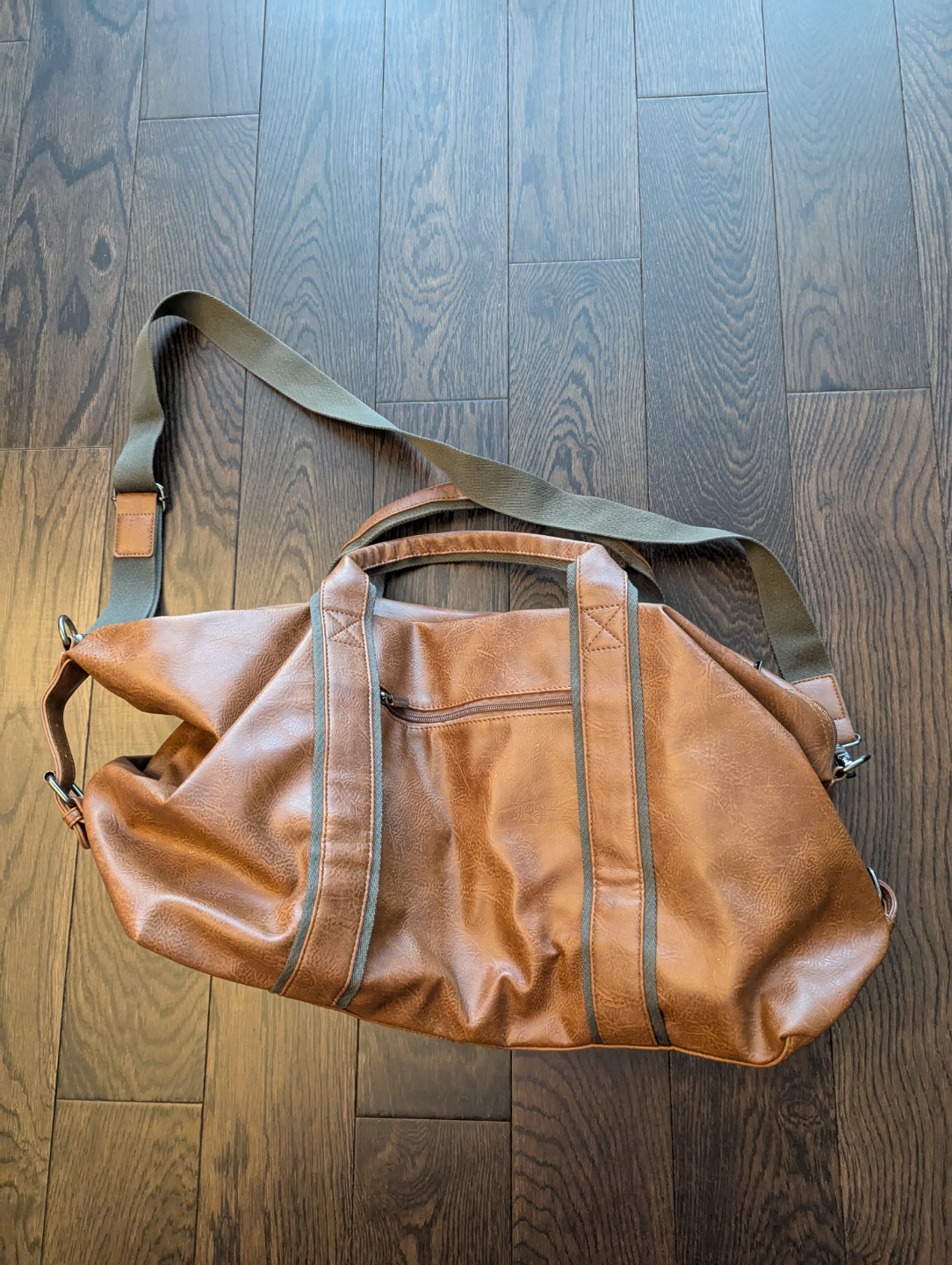 Brown leather Bugatti duffle bag - photo 2
