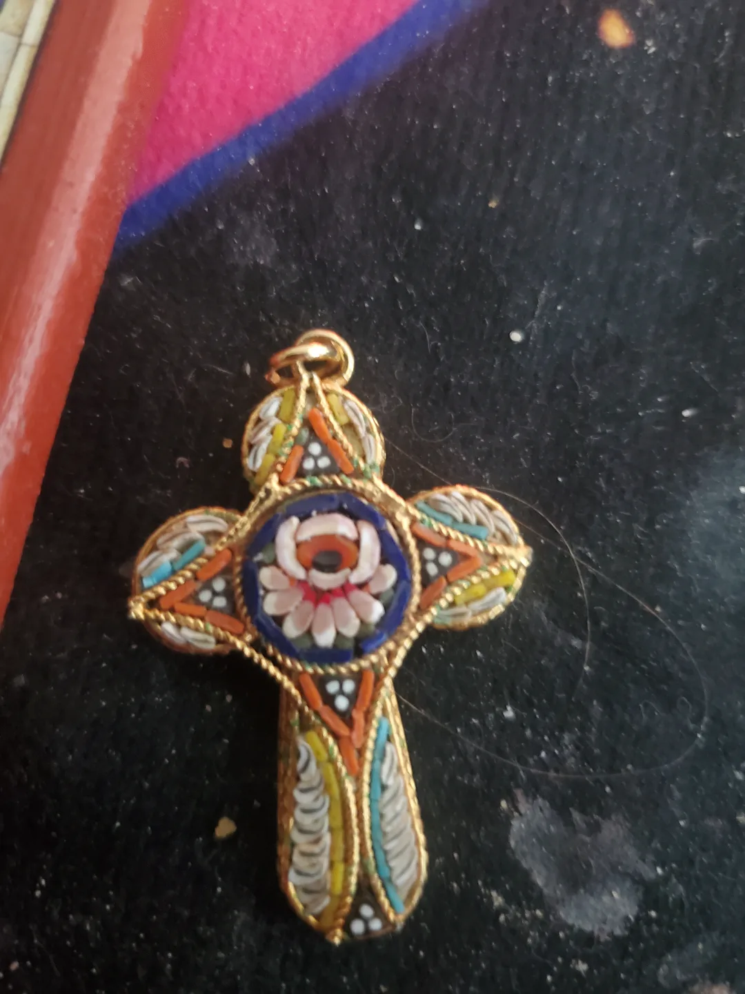 Beautiful Mosaic Cross Pendant and 4 archangels thumbnail