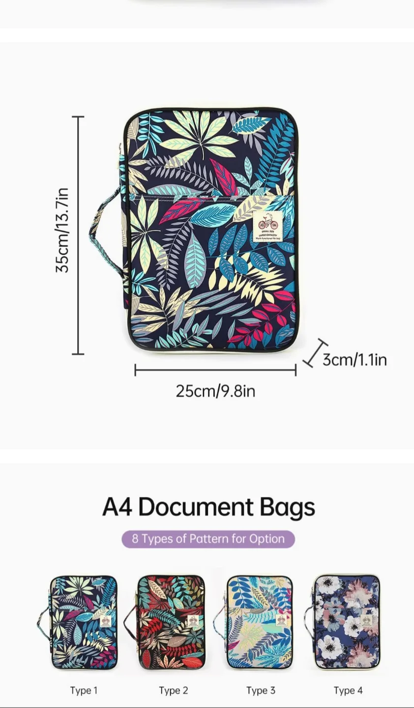 A4 Document Bag - Floral Design image indicator(5)