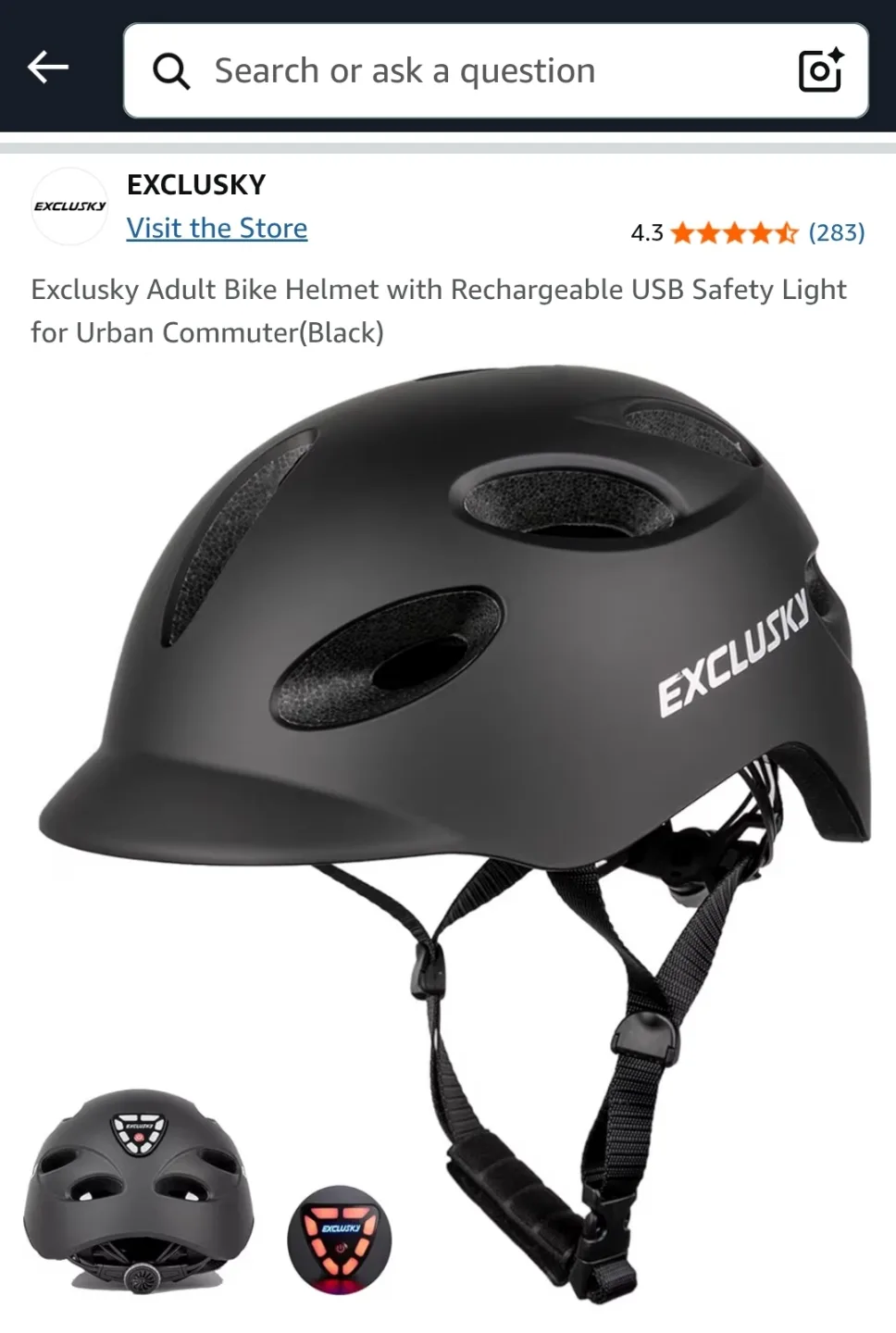 Adult Bike Helmet with Rechargeable Safety Light thumbnail