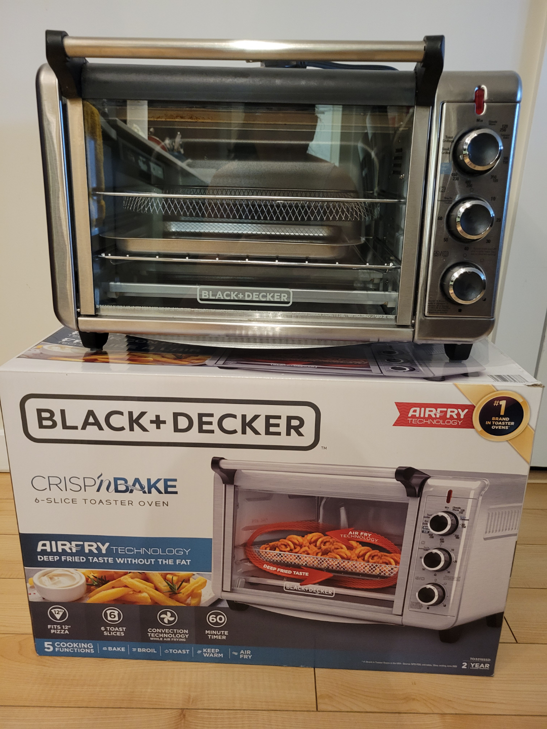 Black+Decker CrispiBake 6-Slice Air Fryer Toaster Oven