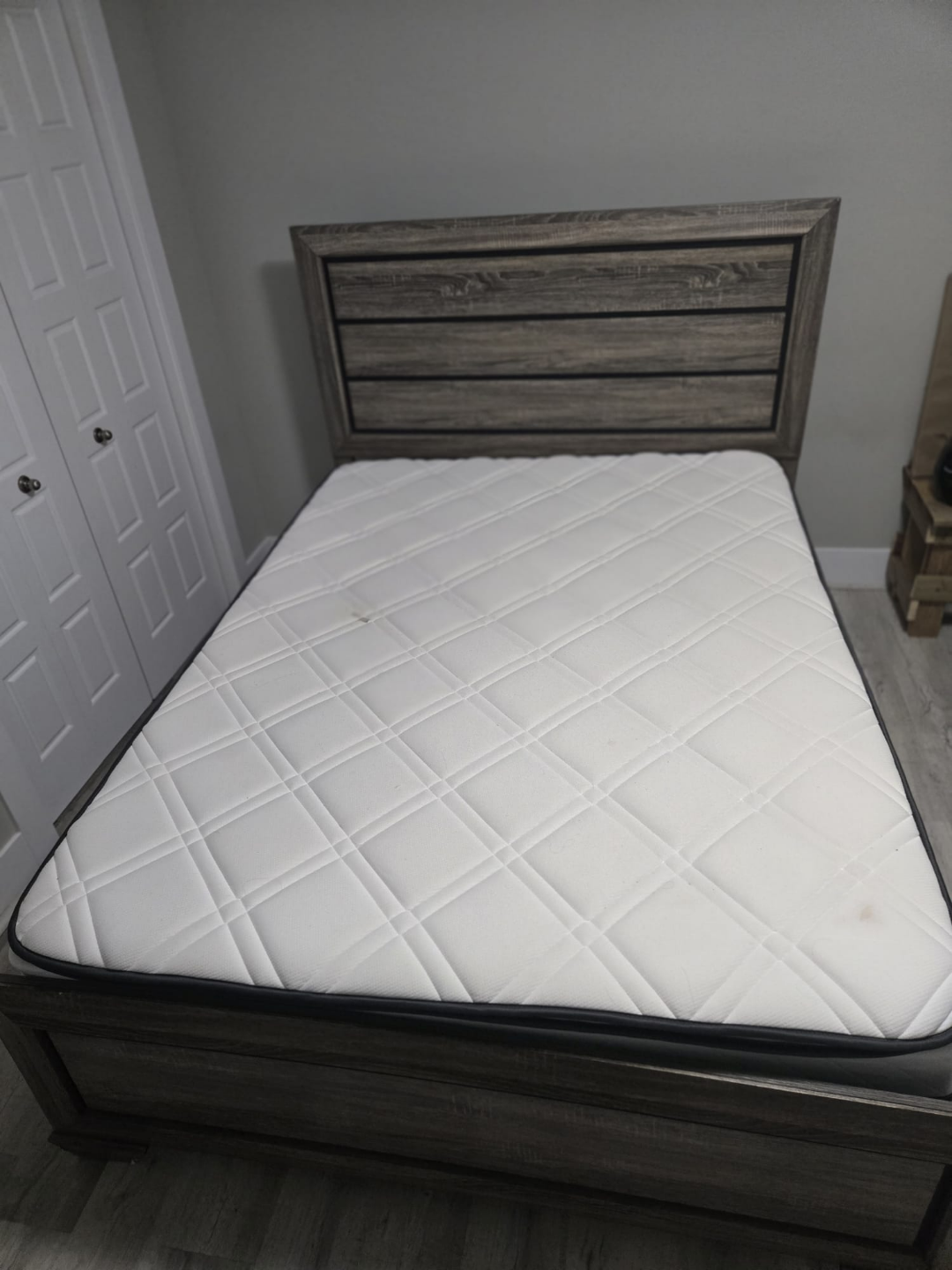 Queen Size Bed Frame with Spring Box + Mattress
