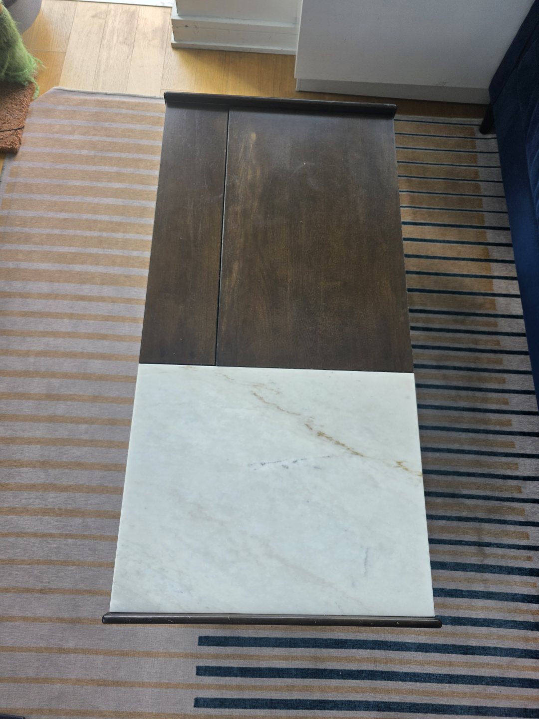 Mid Century Modern Lift Top Coffee Table with Marble Top - photo 4