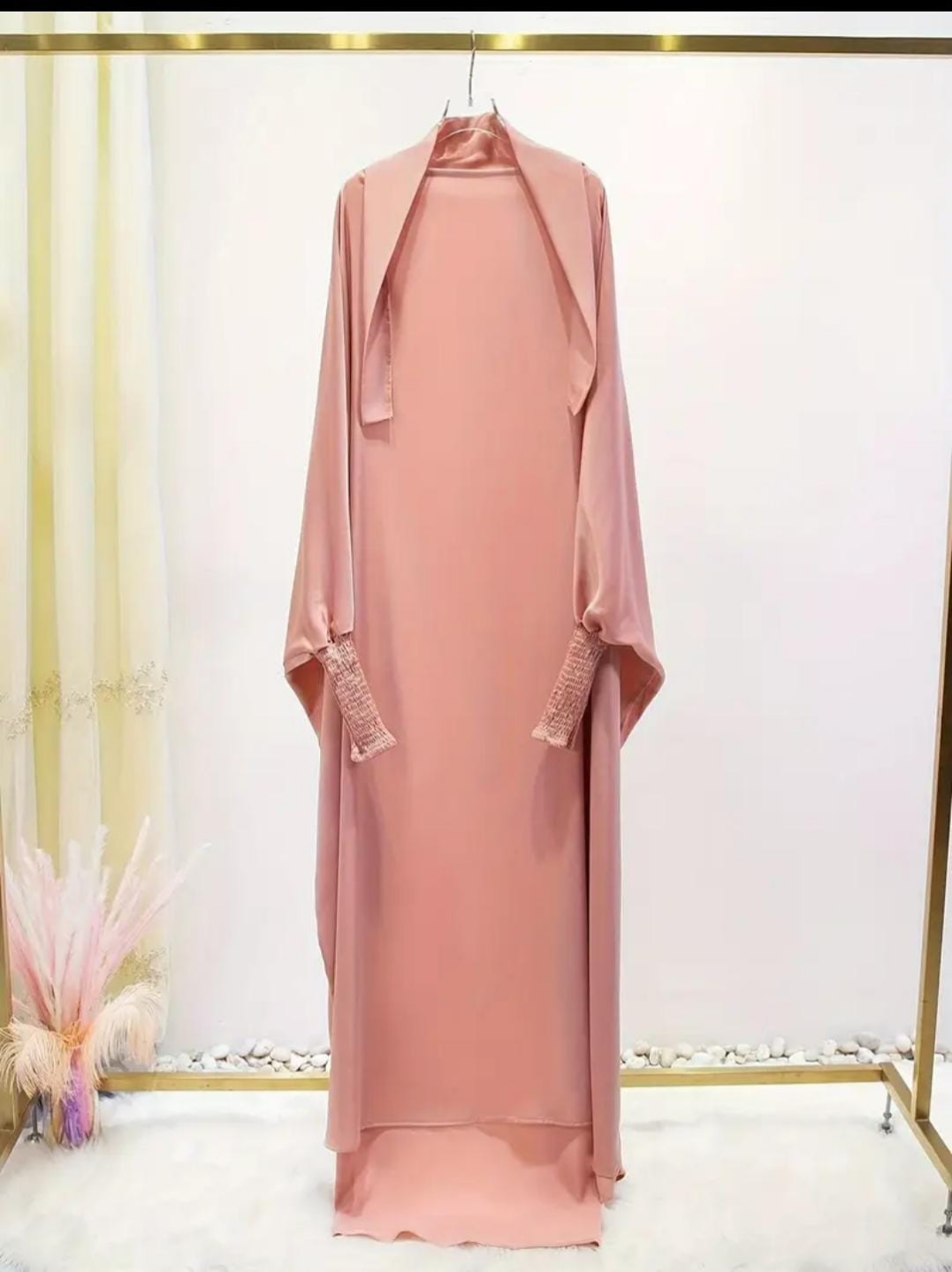 Elegant Dusty Rose Abaya