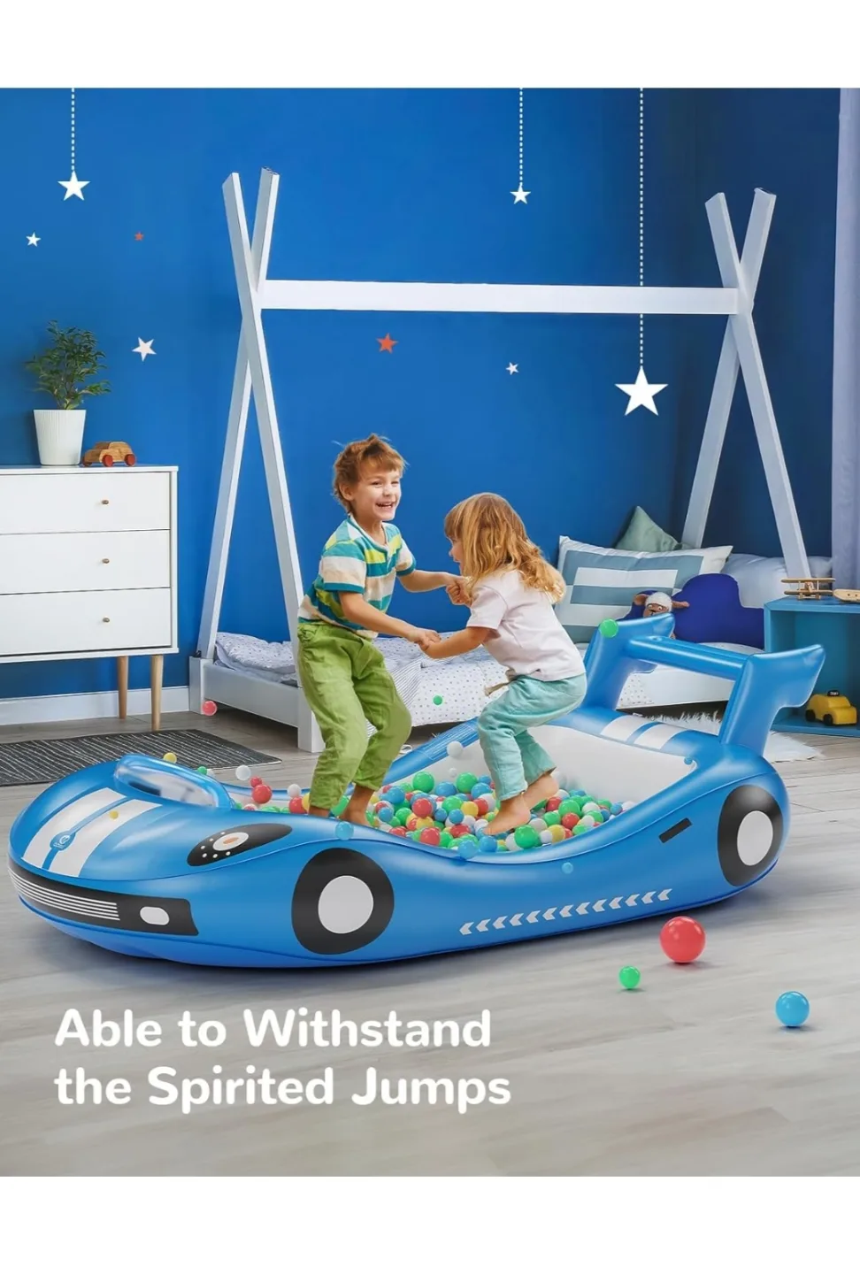 Inflatable Race Car Air Bed for Toddlers thumbnail
