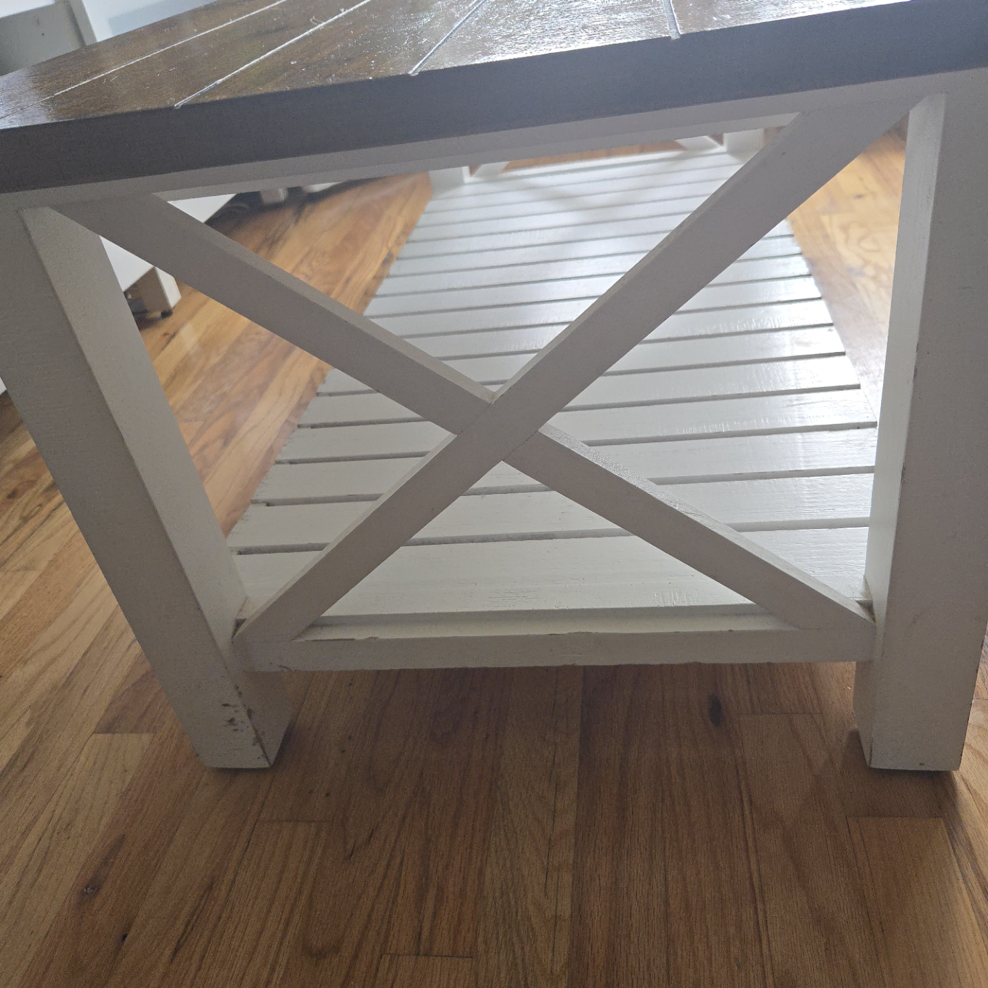 Farmhouse Style Coffee Table with Lower Shelf - photo 4