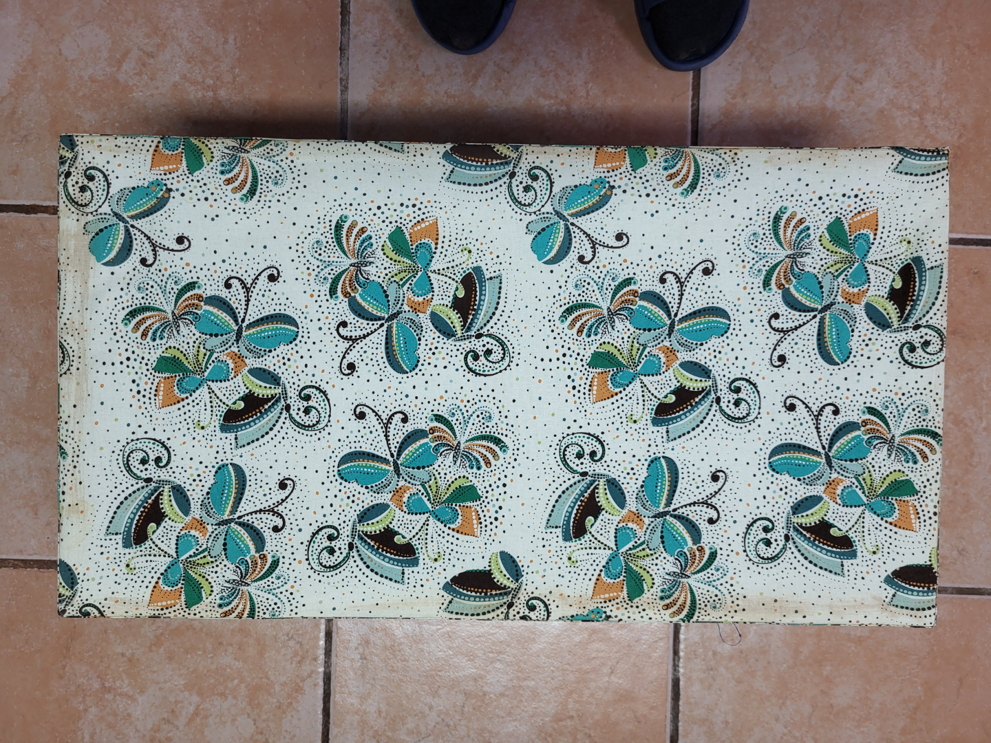 Vintage Decorative Box with Teal Interior