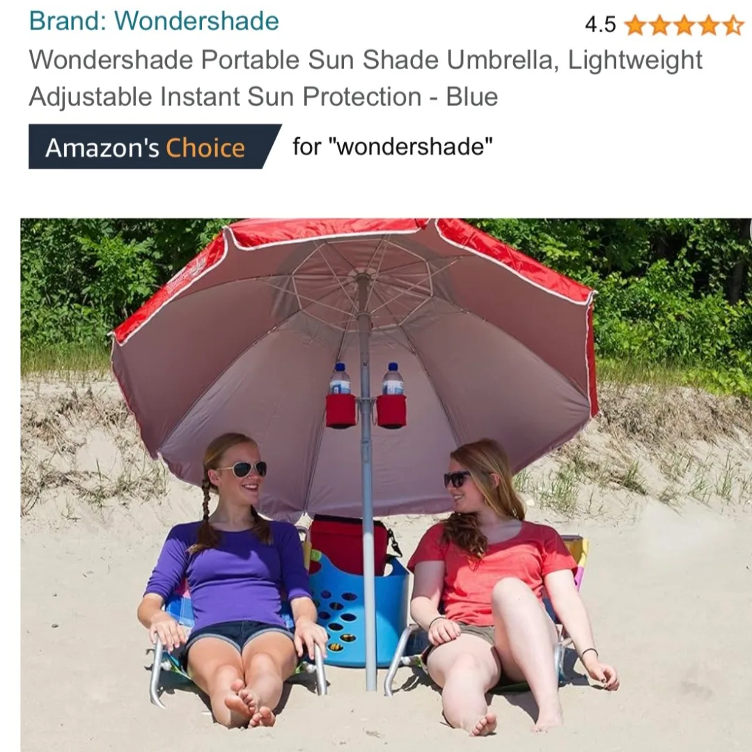 Wondershade Portable Beach Umbrella - Blue thumbnail