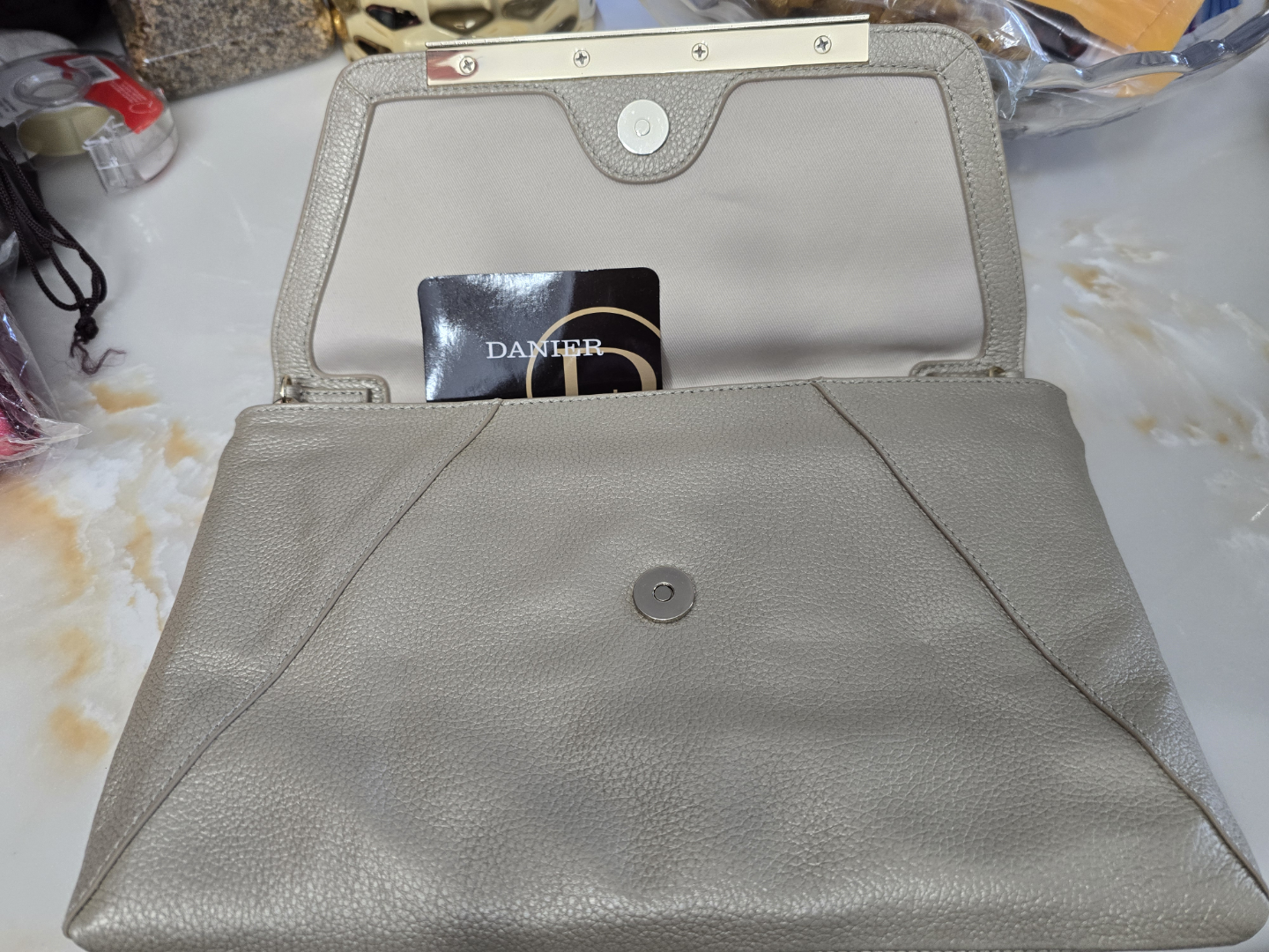 Danier Gold Leather Clutch - photo 4