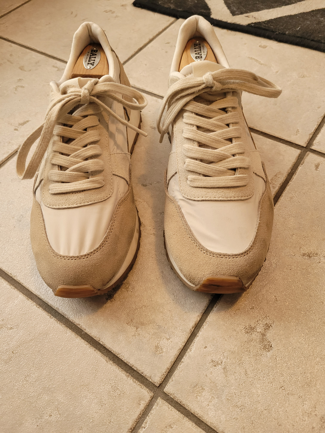 Zara Beige Suede and Nylon Sneakers