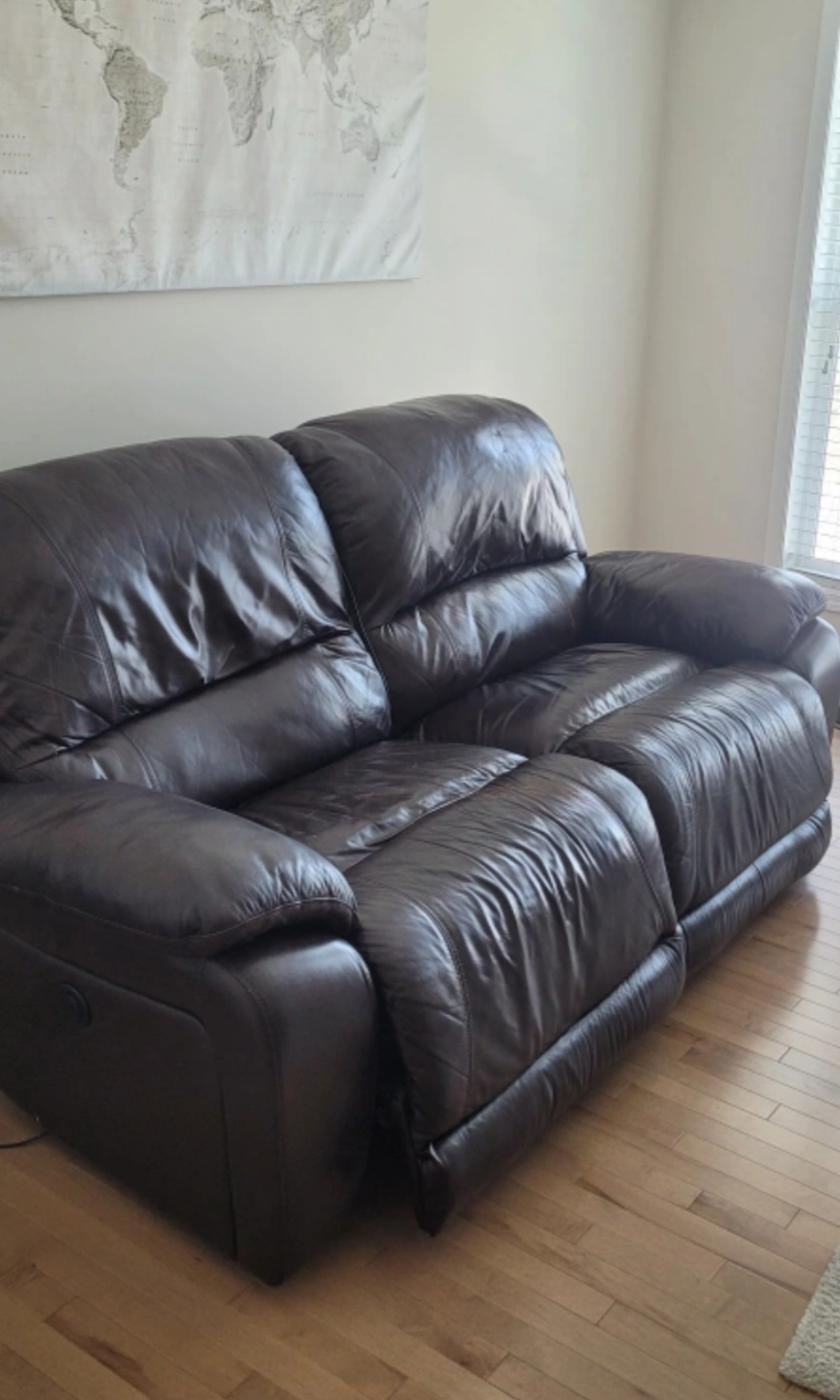Brown Leather Recliner Sofa