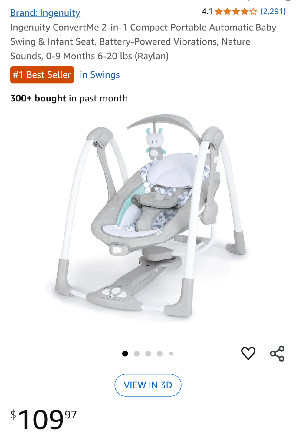 Ingenuity ConvertMe 2-in-1 Baby Swing - photo 4