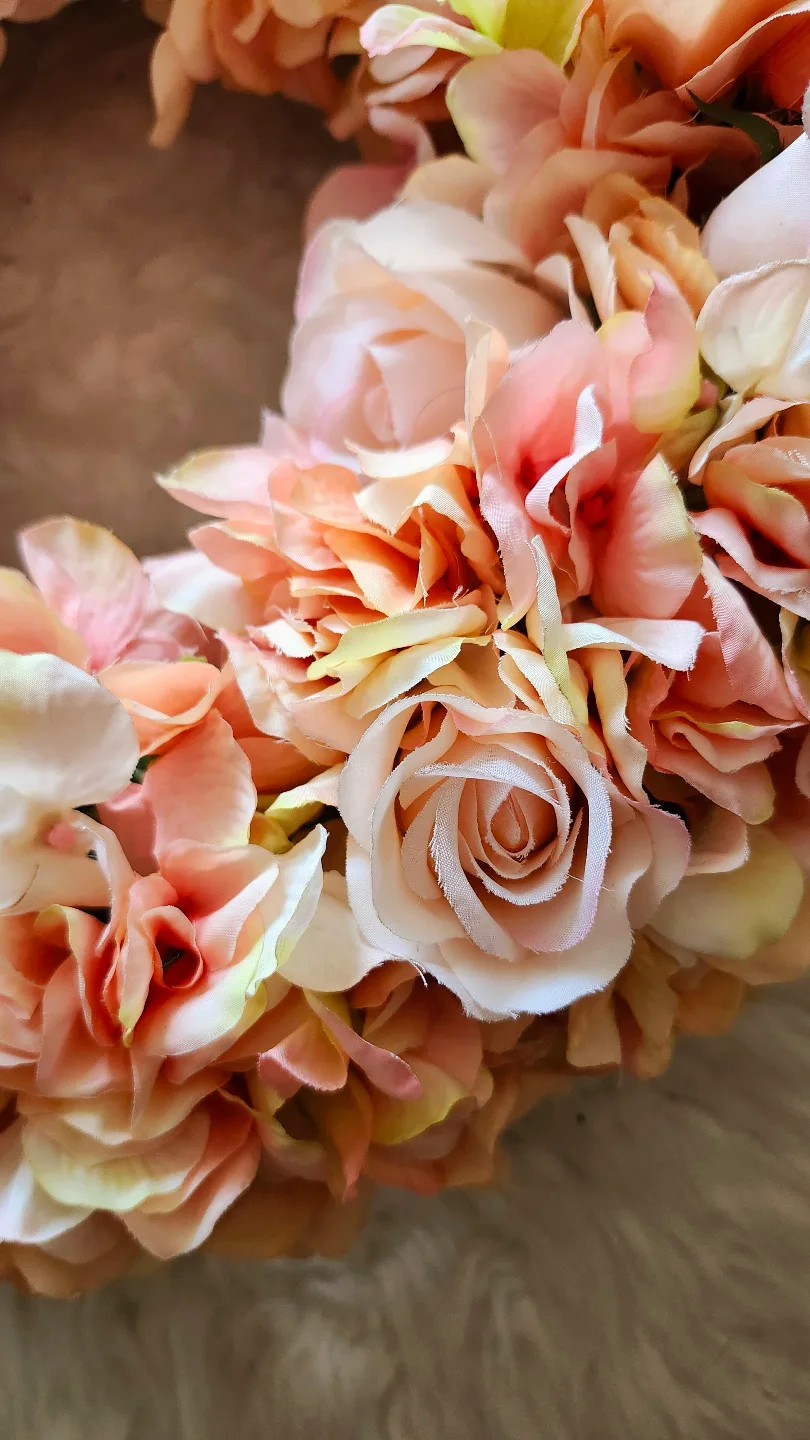 Peach Hydrangea and Rose Wreaths Set of Two image indicator(2)