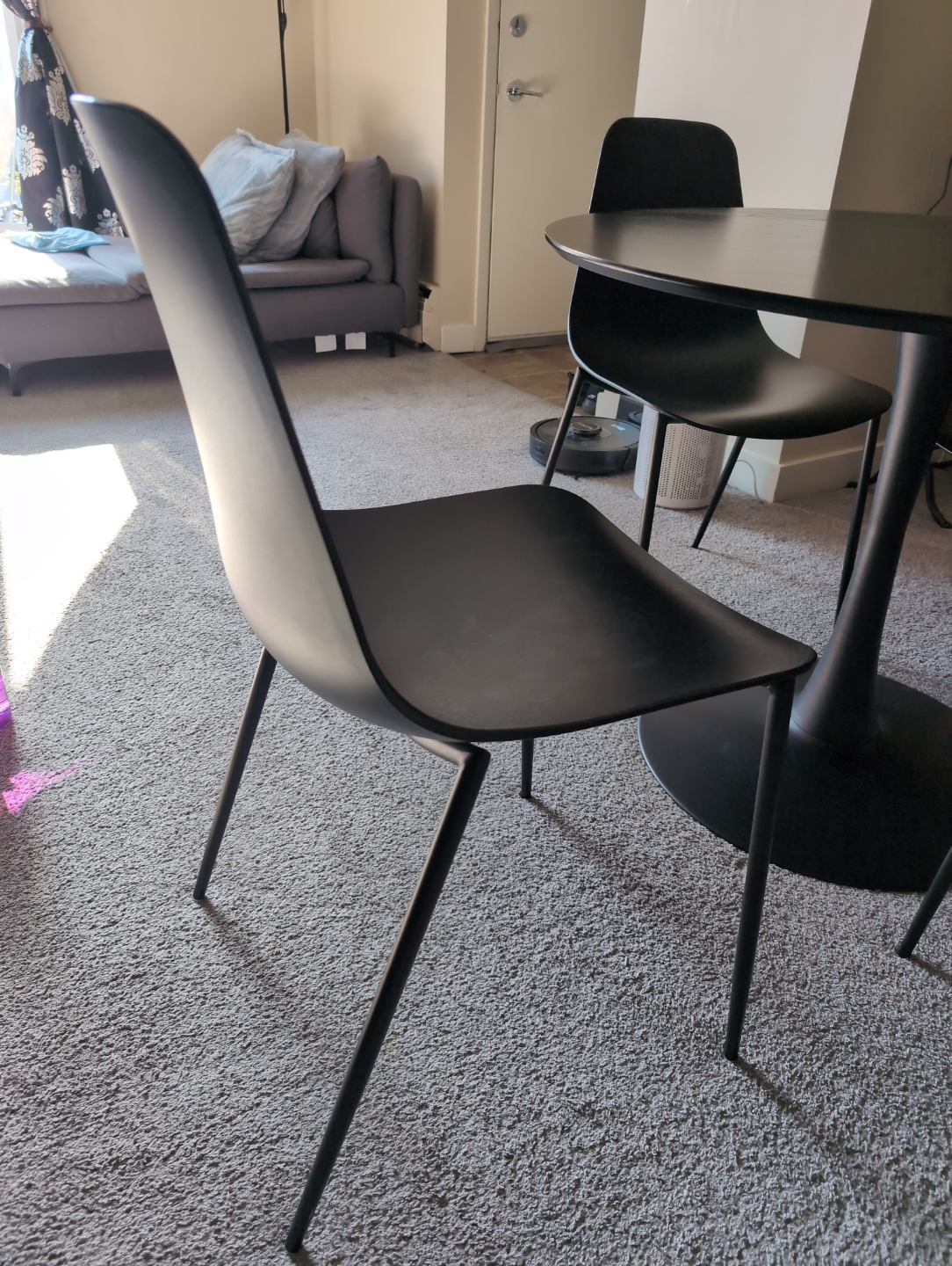 Black Dining Table and Four Chairs Set - photo 2