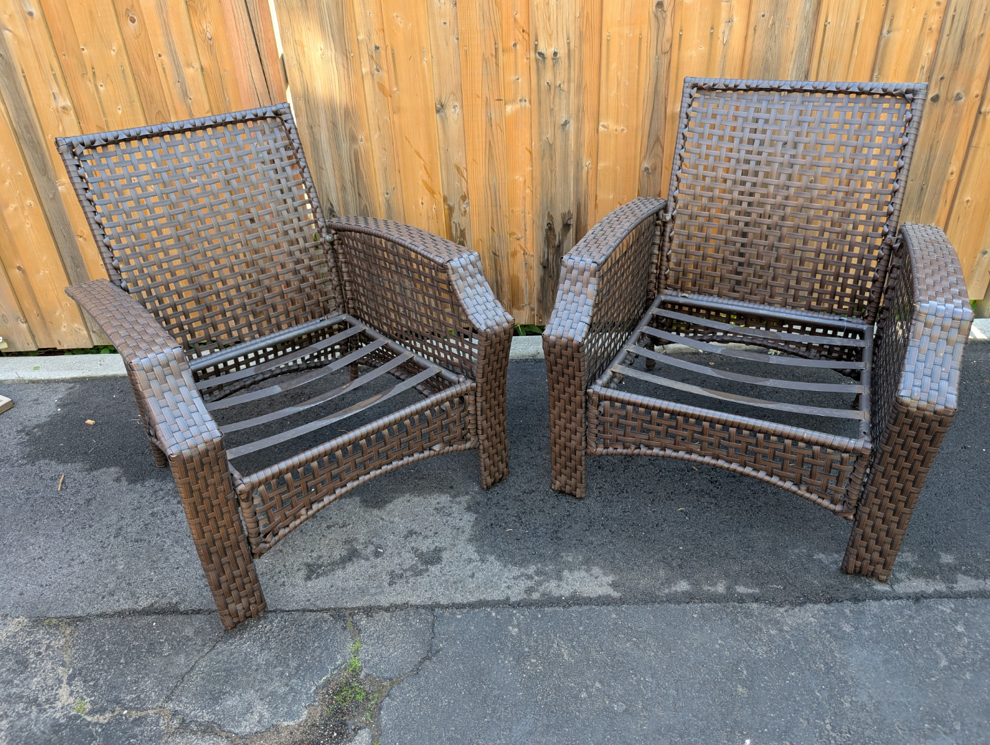 Pair of Patio Wicker Chairs