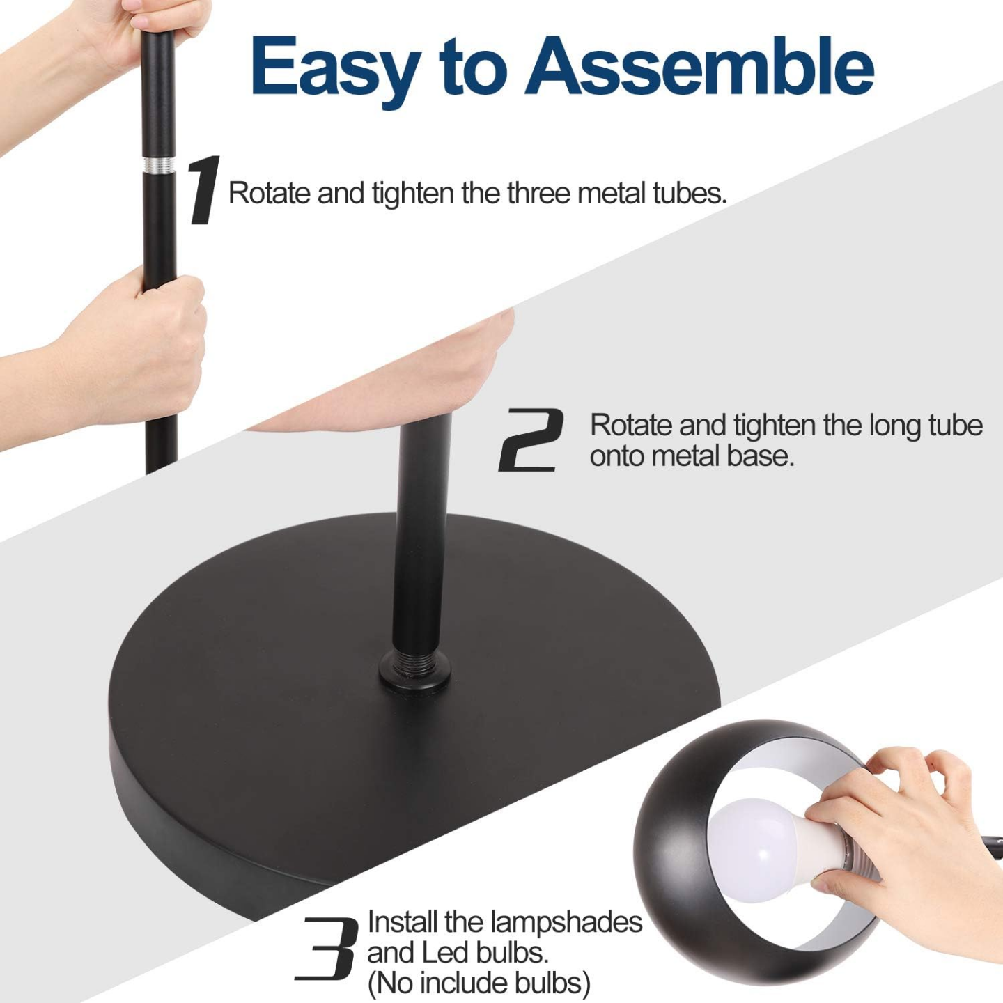 Black 3-Light Tripod Floor Lamp - photo 3