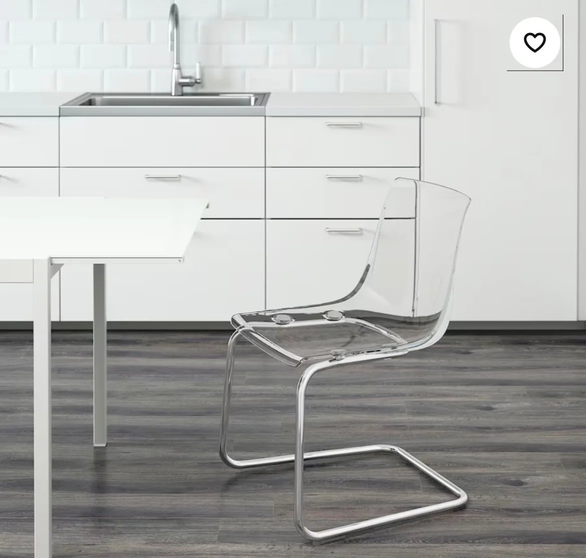 IKEA Transparent Acrylic Chair with Chrome Legs image indicator(2)