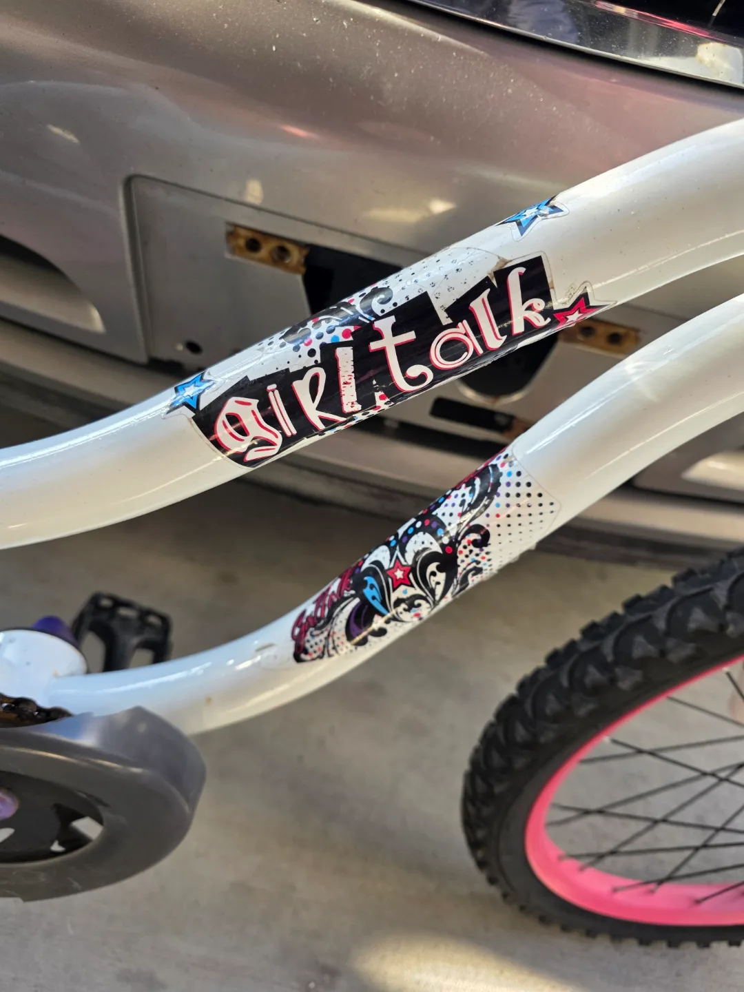 Girls' White and Pink Bike image indicator(8)