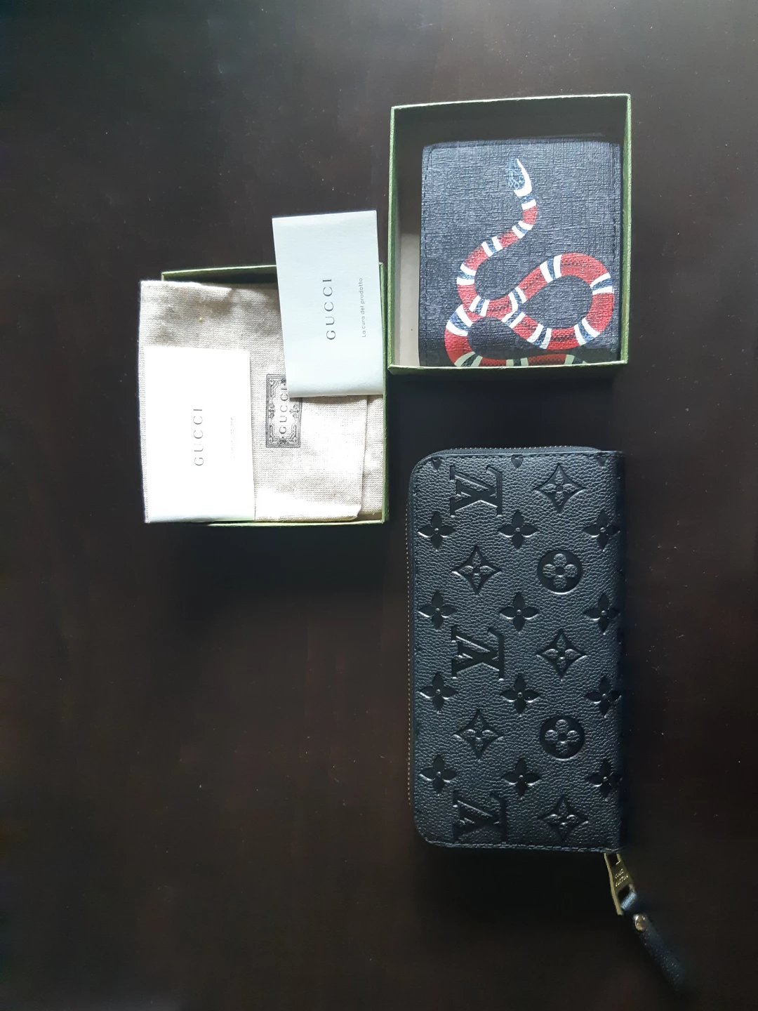 Gucci Wallet and Louis Vuitton Zip Around Wallet