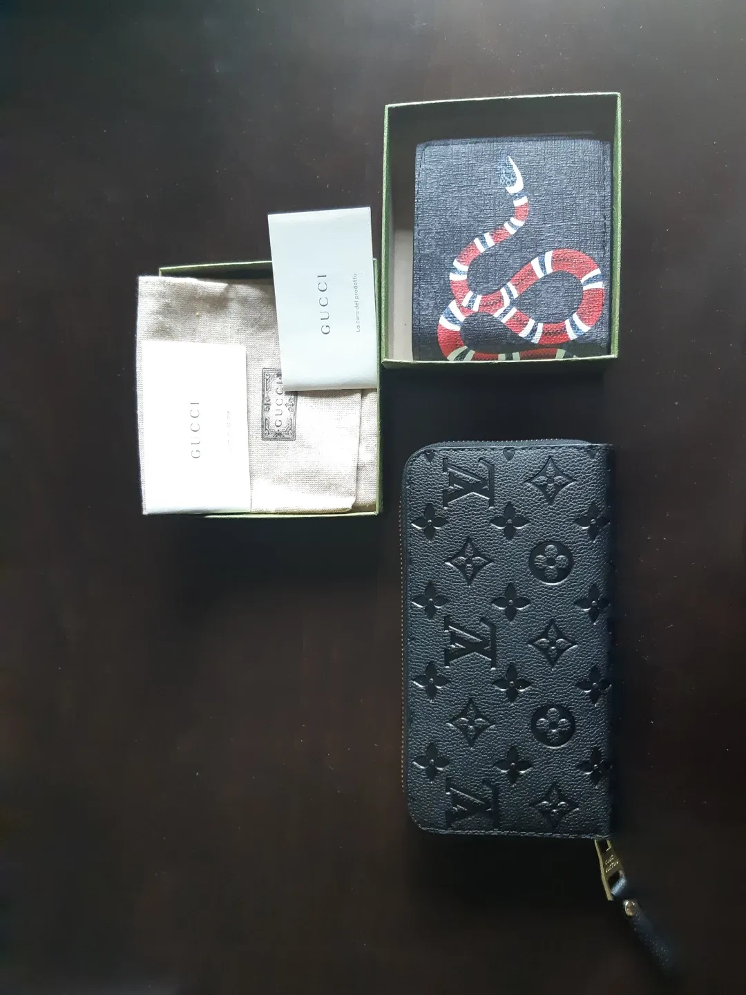 Gucci Wallet and Louis Vuitton Zip Around Wallet thumbnail