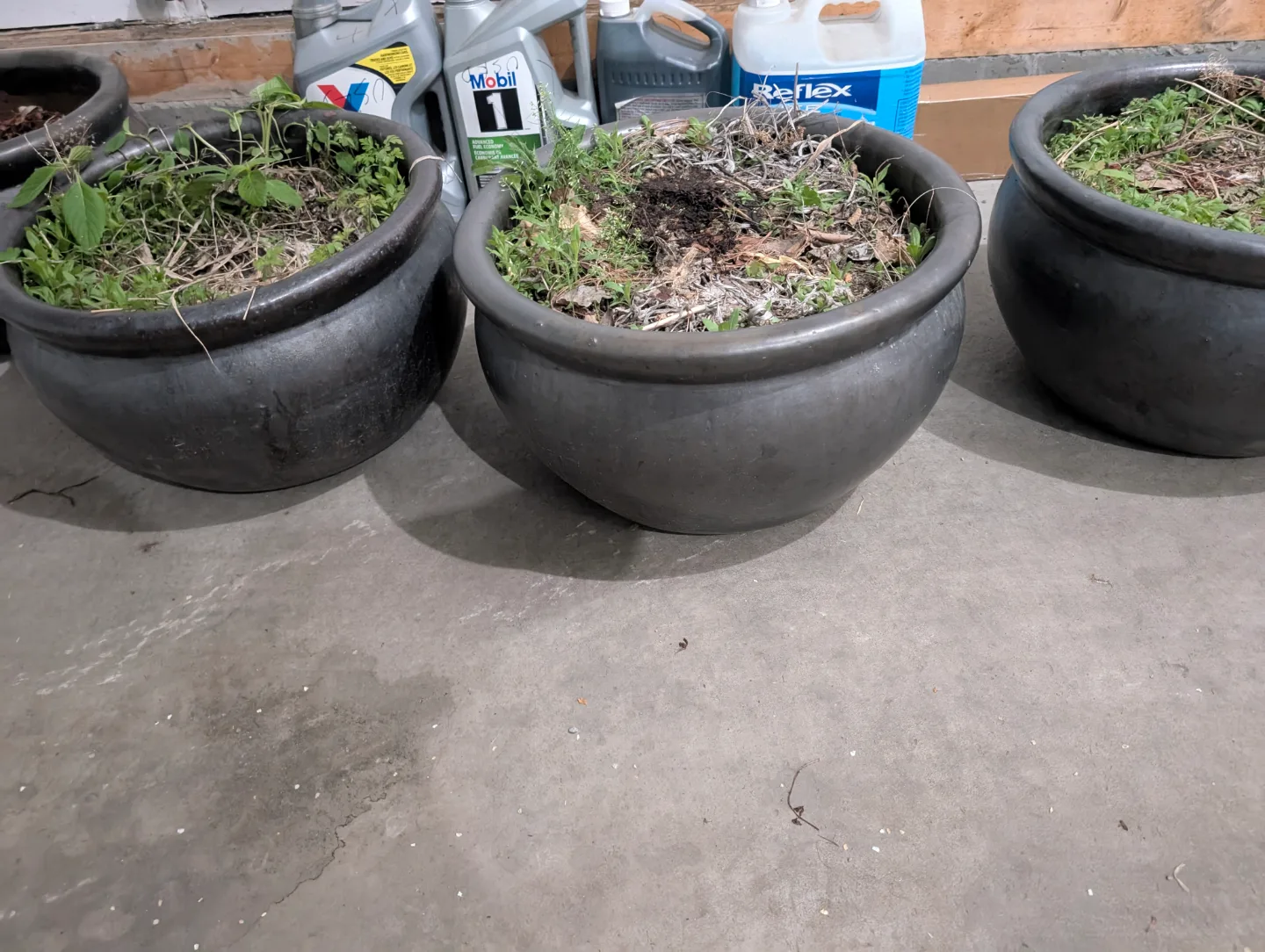 Large dark grey/black ceramic pots thumbnail