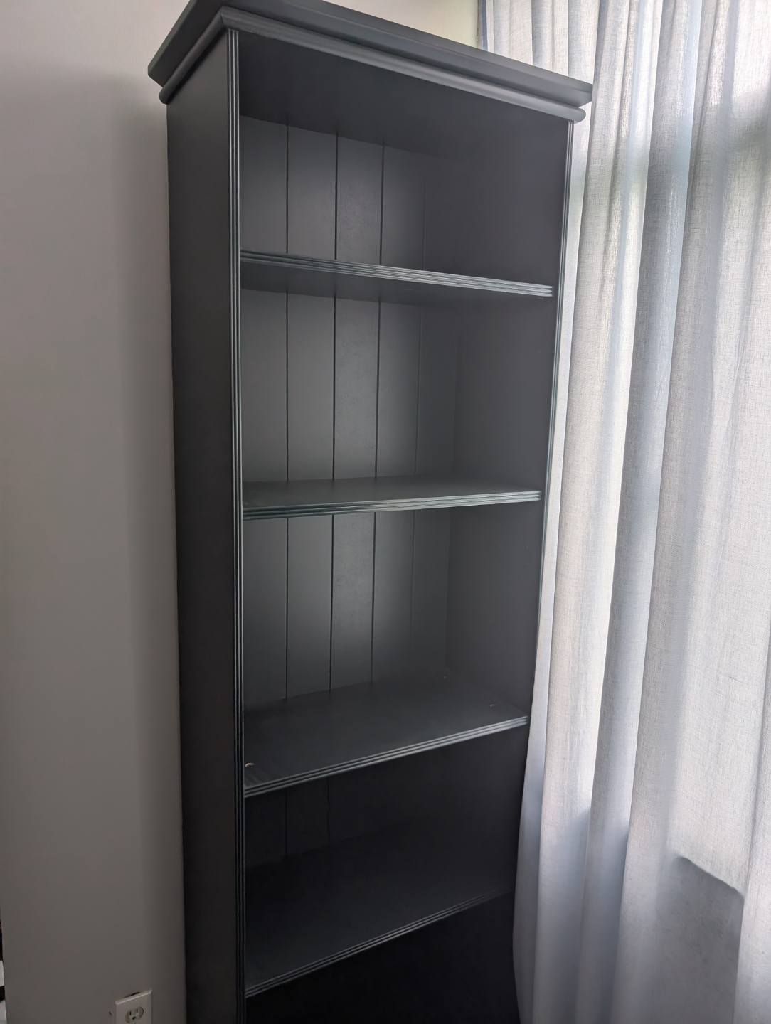 Tall Dark Green Bookshelf