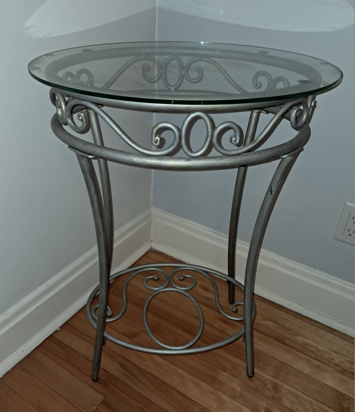Silver Metal and Glass Accent Table - photo 2