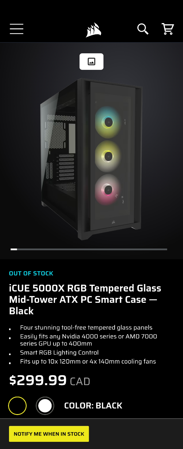 Corsair iCUE 5000X RGB Mid-Tower PC Case