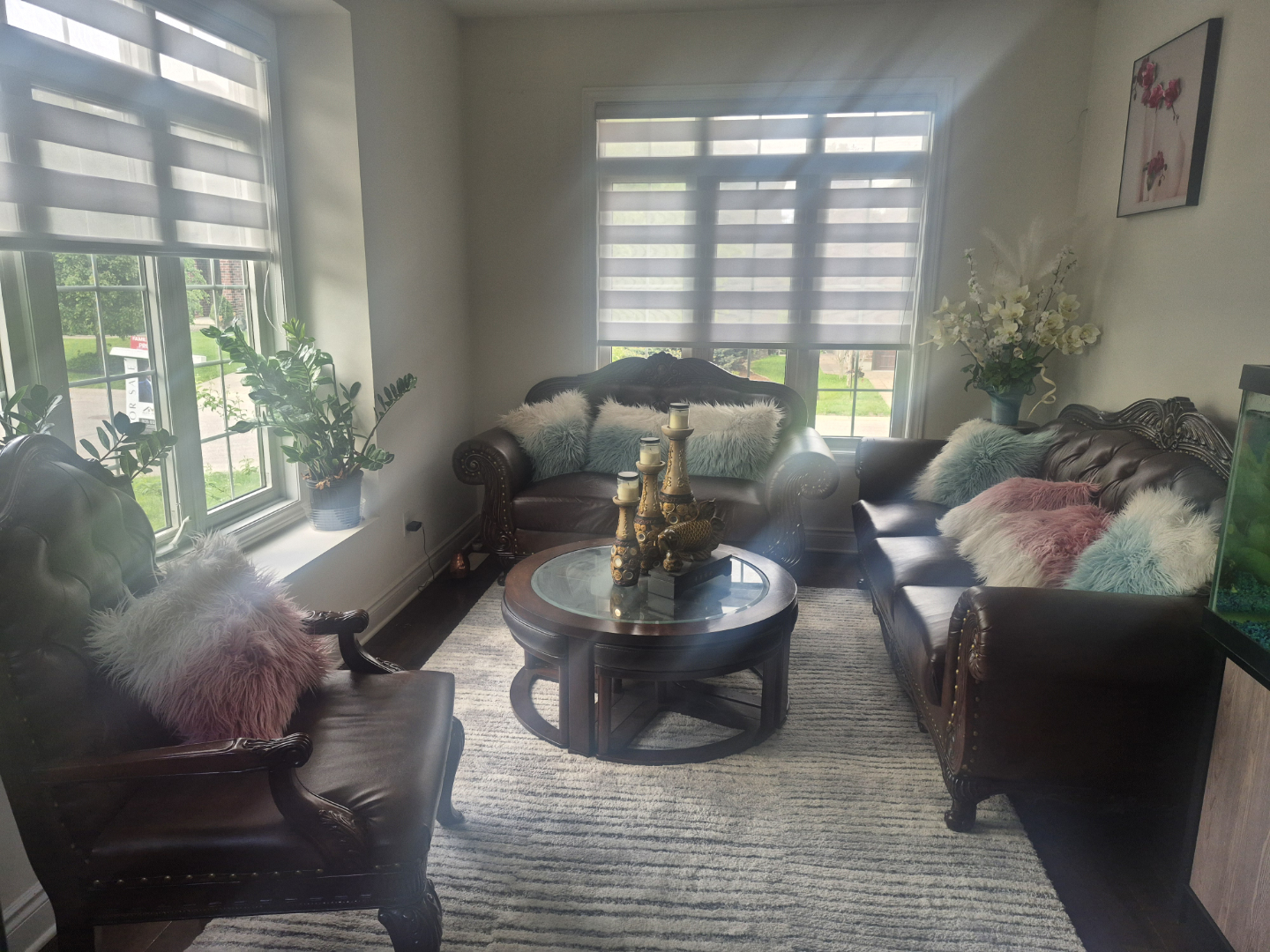 Brown Leather Sofa Set - photo 4