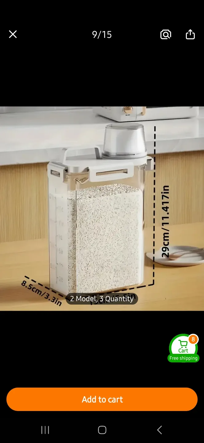 NEW Large Capacity Cereal/Rice/Flour Storage Containers image indicator(3)