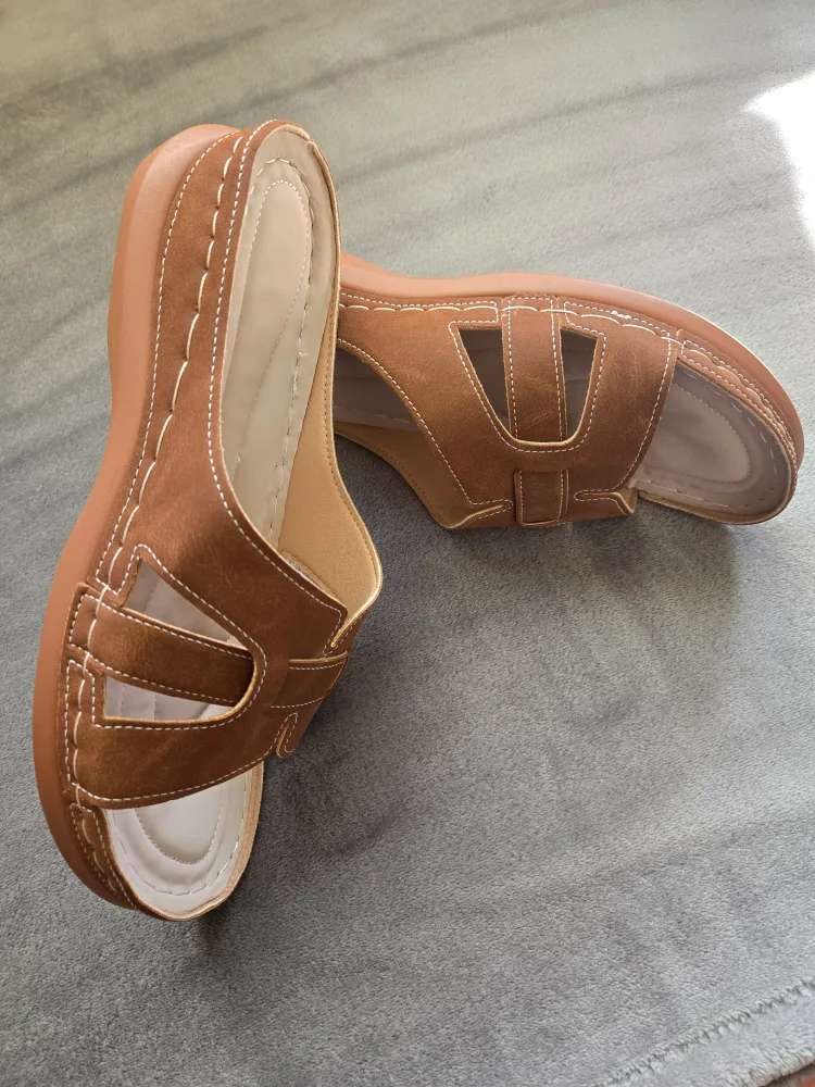 BN Comfy Wedge Heeled Sandals Ladies Size: 10 thumbnail