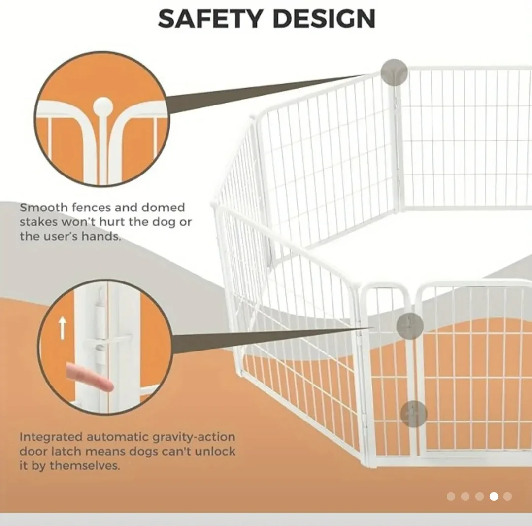 8-Panel Pet Playpen - Heavy Duty Metal Dog Fence image indicator(3)