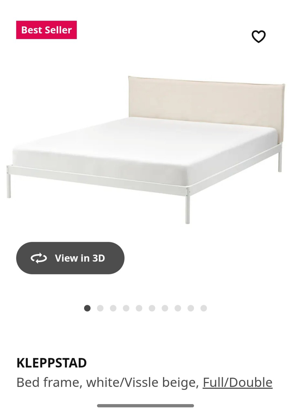 IKEA KLEPPSTAD Full/Double Bed Frame with Headboard - photo 2