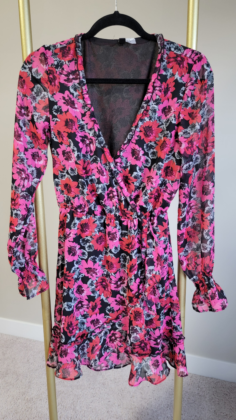 H&M Pink Floral Mini Dress - Size Small - photo 4