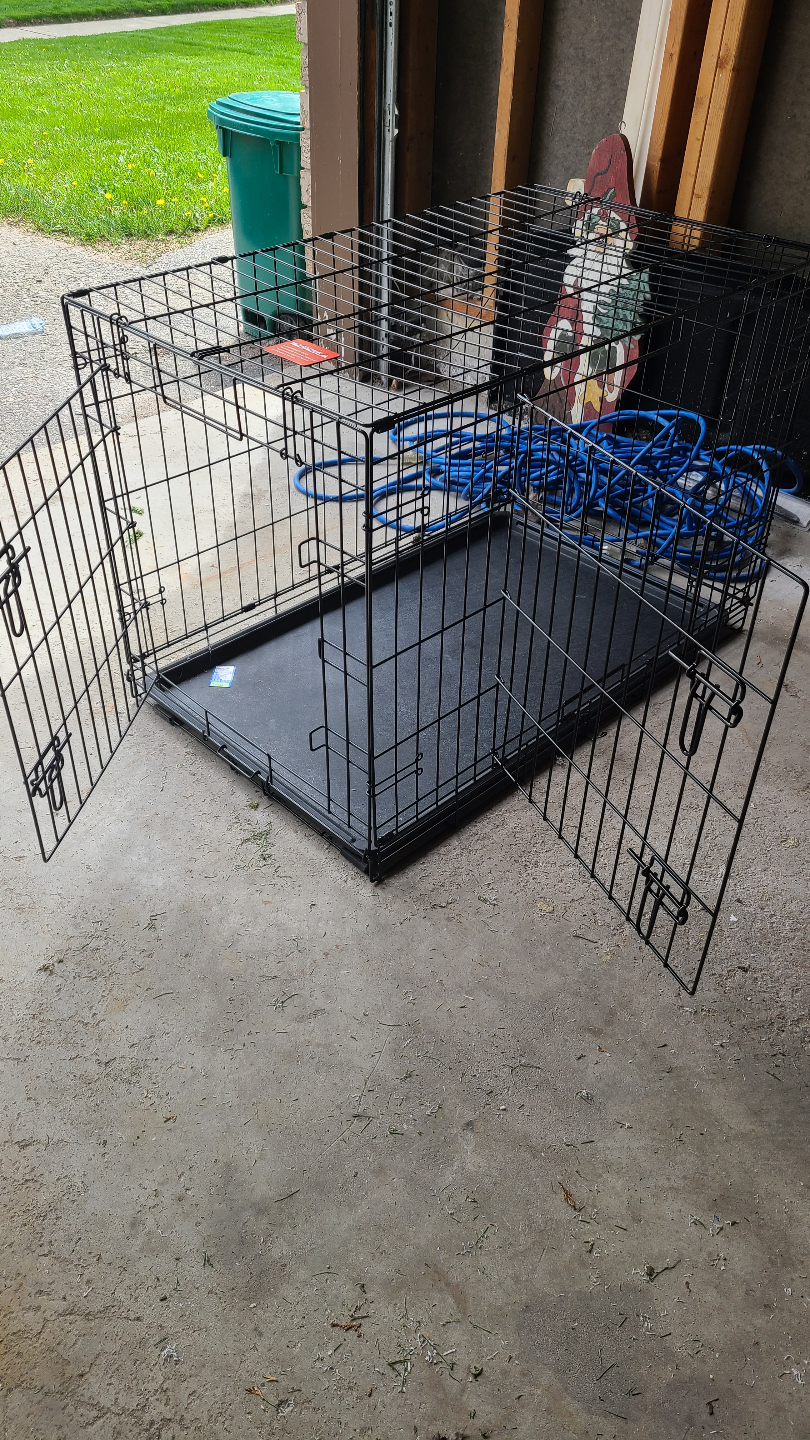 Large Black Double-Door Dog Crate - photo 2