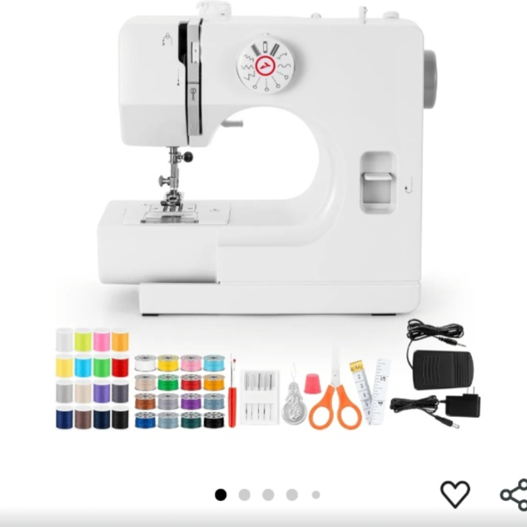 SEWII 12 Stitch Pattern Mini Sewing Machine with Accessories