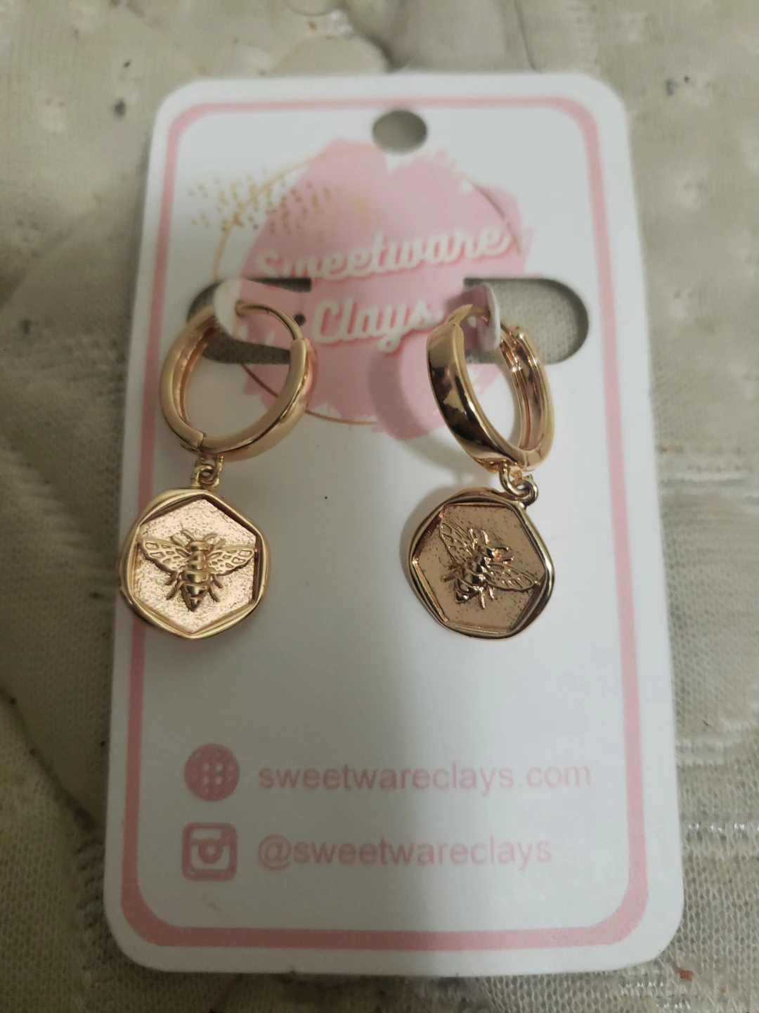 Sweetware Clays Gold Hoop Earrings - 3 pairs - photo 3