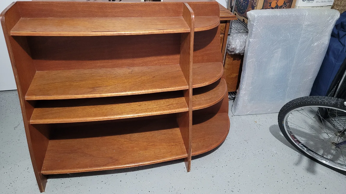Curved Wooden Shelving Unit thumbnail