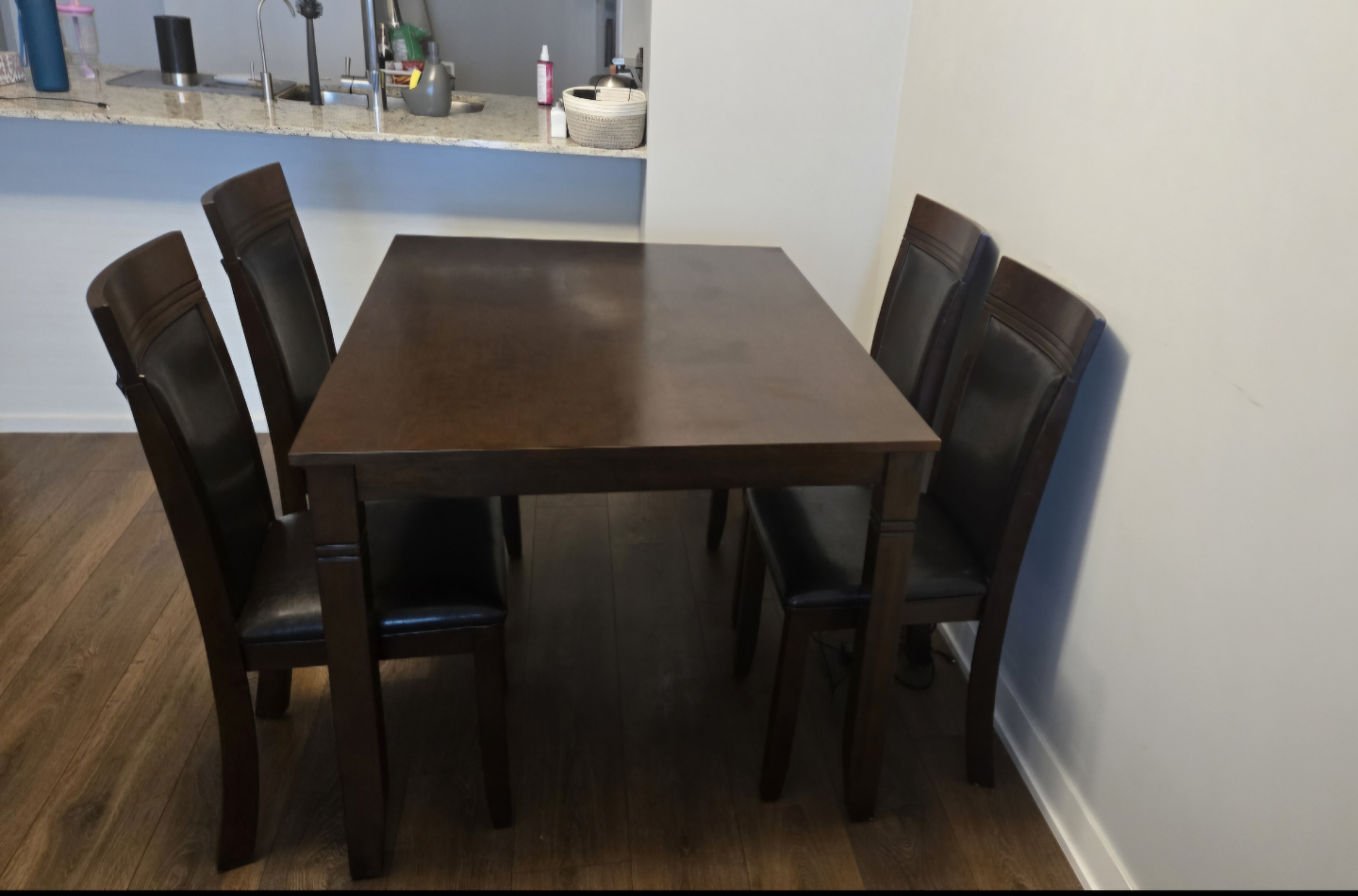 Dining table with 4 chairs - (Brown)