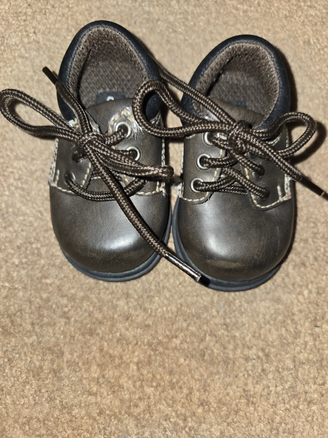 2W 3-6 Month Boy Brown Dress Shoes thumbnail