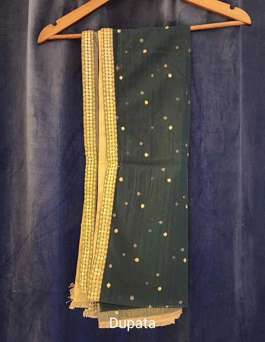 Cross Stitch Velvet Shalwar Kameez Gold image indicator(6)