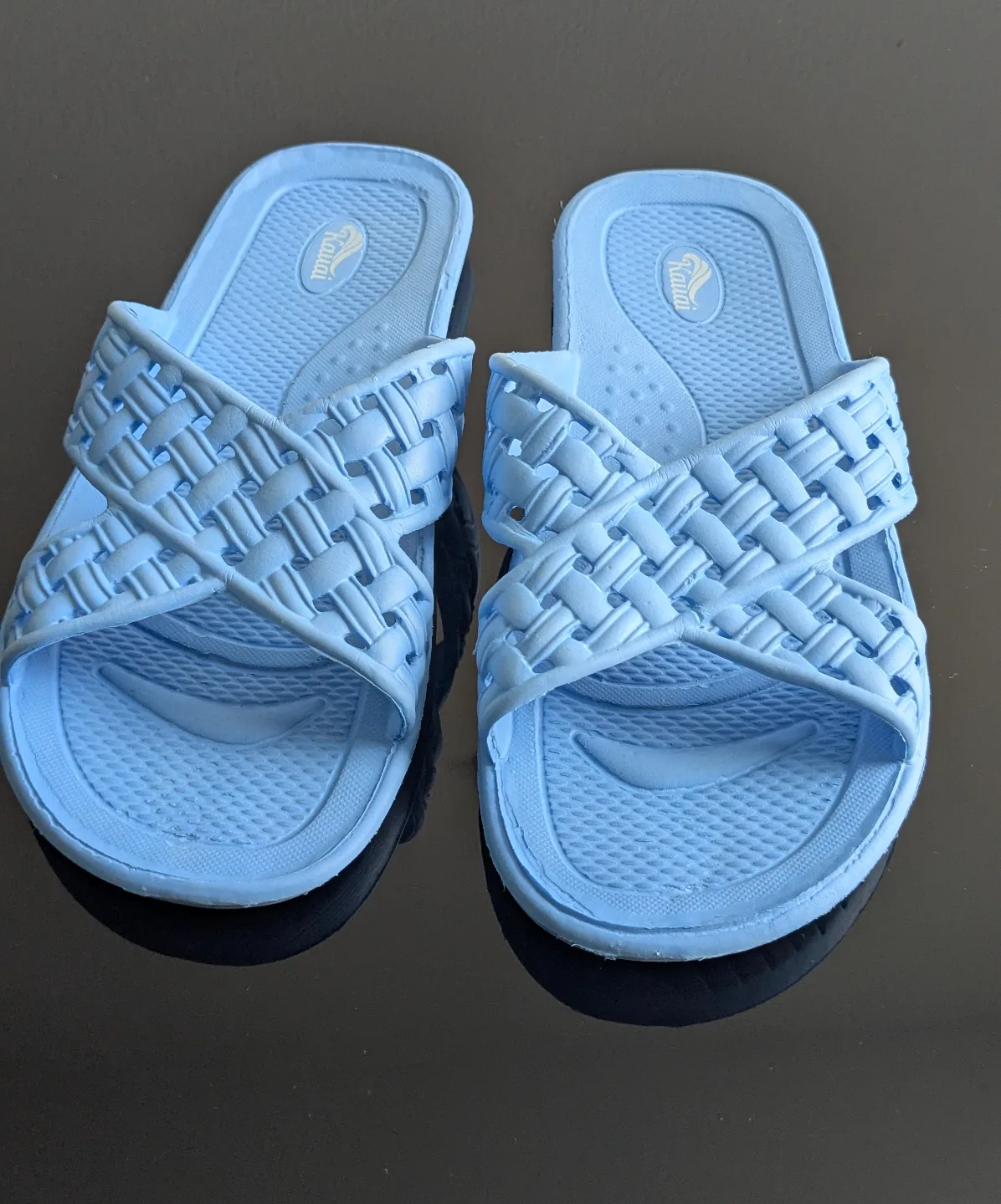 🏒 FREE Women's Light Blue Woven Slides #Freecycle thumbnail