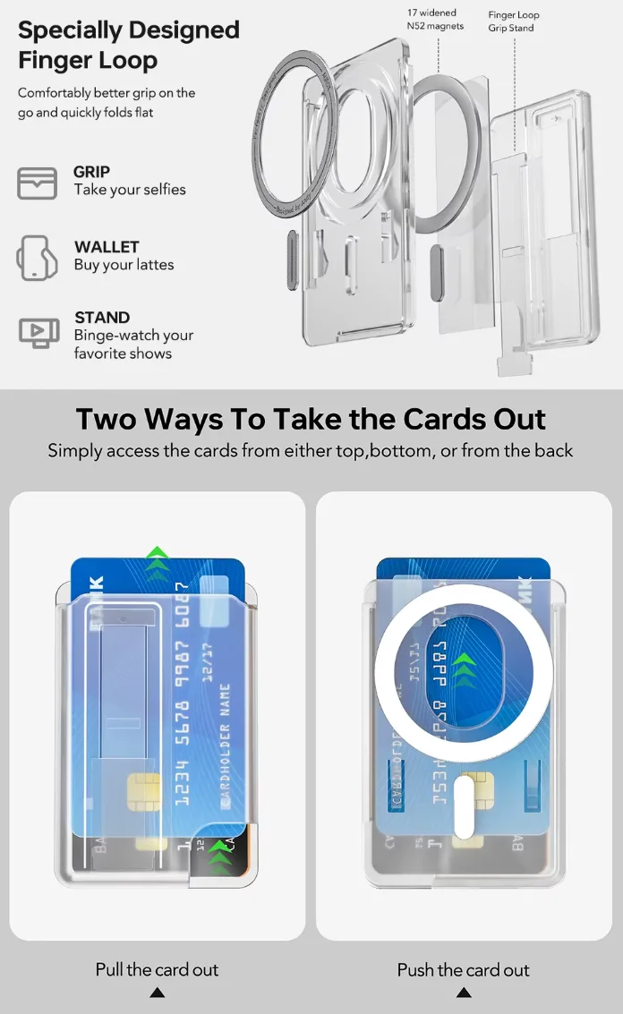 Magnetic Wallet Universal Phone Card Holder Wallet Case image indicator(3)