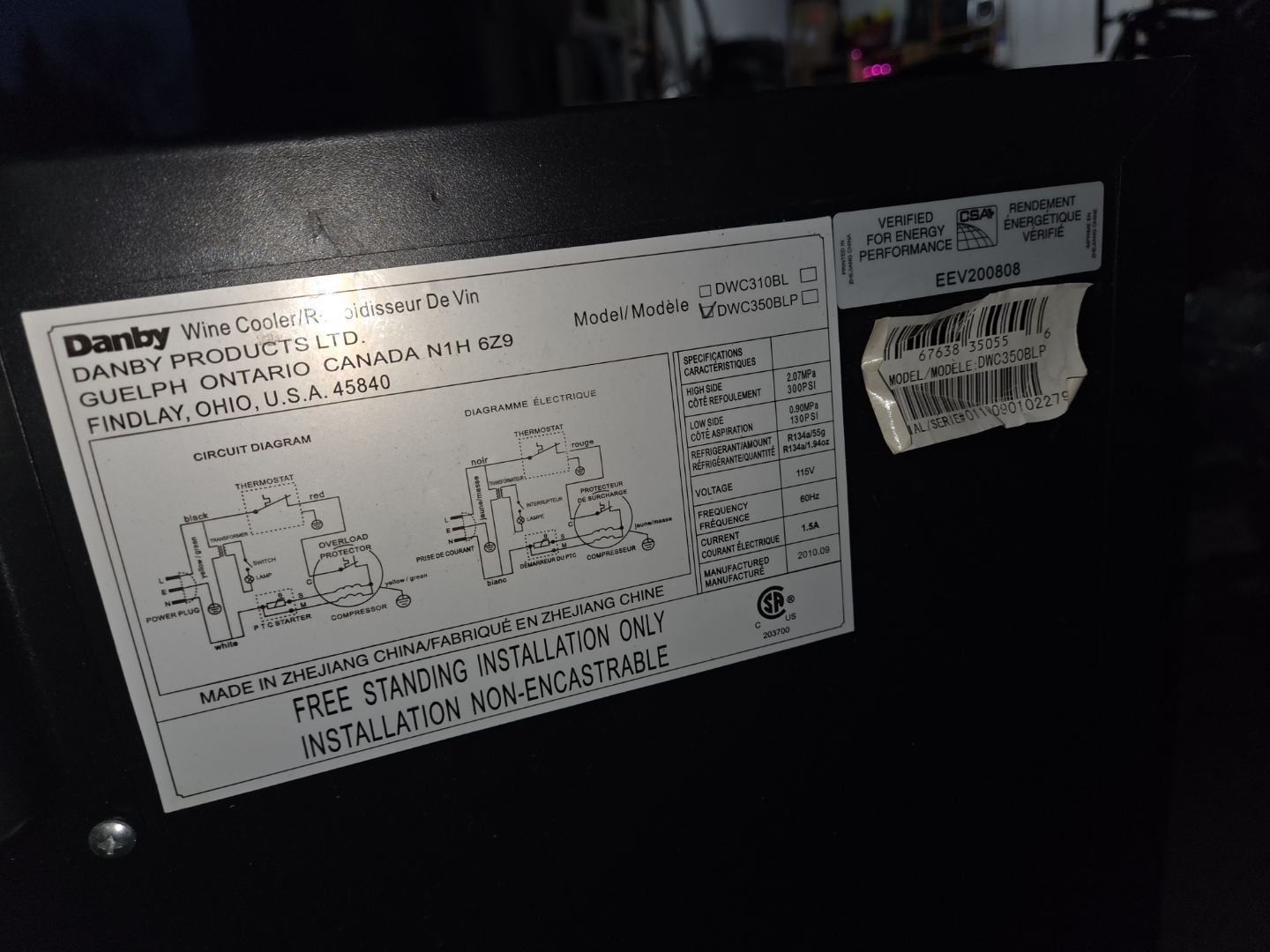 Danby Wine Cooler - DWC108BL - photo 4