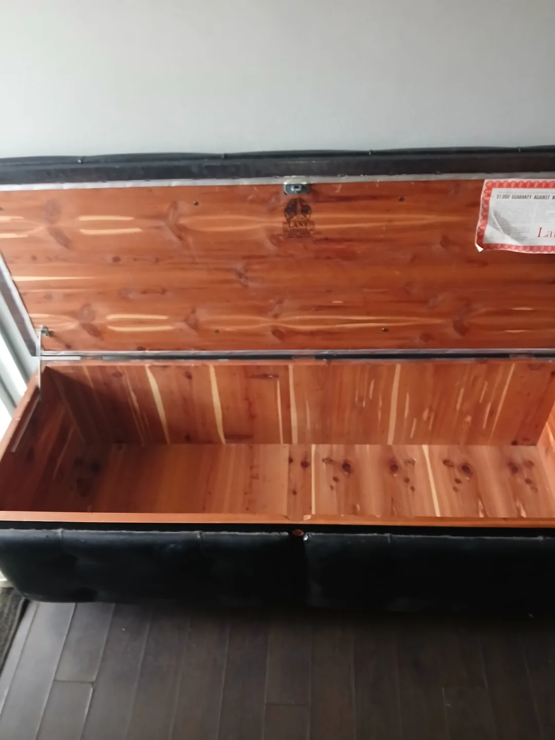 Vintage Lane Cedar Chest - Black Leather Upholstery image indicator(3)